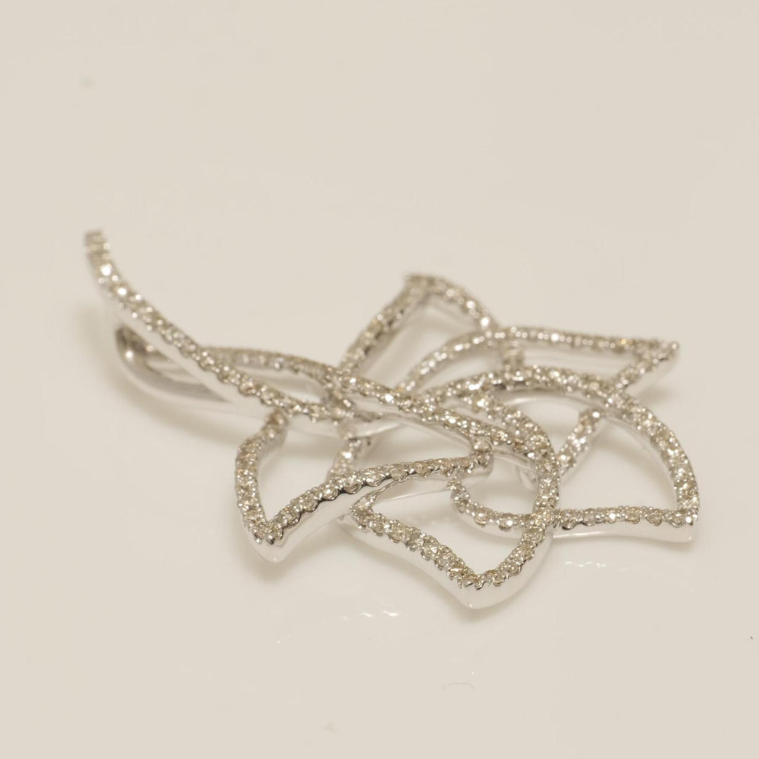 Floral Diamond Pendant, 14k Solid Gold, Natural Diamond, Openwork Chain Necklace , Stackable Leaf Pendant, Minimalist Jewelry, Gift for Her