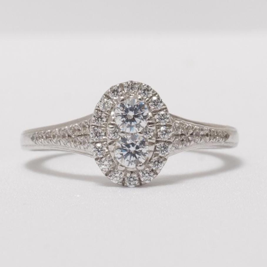 Oval Halo Diamond  Ring, 14k Solid Gold, Natural Diamonds, Engagement Bridal Ring, Cluster Statement Promise Ring, Gift For Her