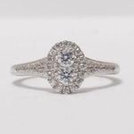 Load image into Gallery viewer, Oval Halo Diamond Ring, 14k Solid Gold, Natural Diamonds, Engagement Bridal Ring, Cluster Statement Promise Ring, Gift For Her