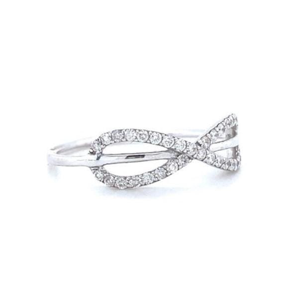 Criss Cross Infinity Diamond Ring, 14k Solid Gold, Natural Diamonds, Everyday Stackable Jewelry, Gift For Her