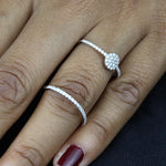 Load image into Gallery viewer, Double Band Circle Diamond Ring, 14k Solid Gold, Natural Diamonds, Everyday Wear Jewelry, Gift For Her