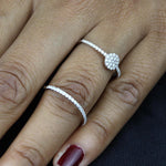 Load image into Gallery viewer, Double Band Circle Diamond Ring, 14k Solid Gold, Natural Diamonds, Everyday Wear Jewelry, Gift For Her