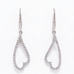 Load image into Gallery viewer, Open Heart Natural Diamonds Dangle Earrings: 14k Solid Gold Everyday Lightweight Jewellery, Certified Jewelry