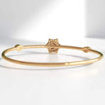 Load image into Gallery viewer, Star Triangle Natural Diamond Bracelet: 14k Solid Gold Mother Of Pearl Dual Styling Cuff Bangle, Statement Jewellery, Certified Jewelry
