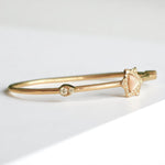 Load image into Gallery viewer, Star Triangle Diamond Bracelet, 14k Solid Gold, Natural Diamonds, Mother Of Pearl Dual Styling Cuff Bangle, Statement Minimalistic Jewelry