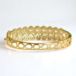 Load image into Gallery viewer, Infinity Natural Diamond Wide Bridal Bangle Bracelet: 14k Solid Gold Cluster Wedding Jewellery, Certified Jewelry