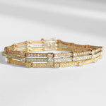Load image into Gallery viewer, Trinity Natural Diamond Three Tone Tennis Bracelet: 14k Solid Gold Stacking Eternity Jewellery, Certified Jewelry