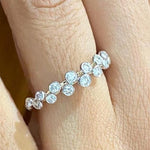 Load image into Gallery viewer, Half Eternity Diamond Band Ring, 14K Solid Gold, Natural Diamonds, Bezel Setting, Gift For Her