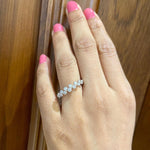 Load image into Gallery viewer, Half Eternity Diamond Band Ring, 14K Solid Gold, Natural Diamonds, Bezel Setting, Gift For Her