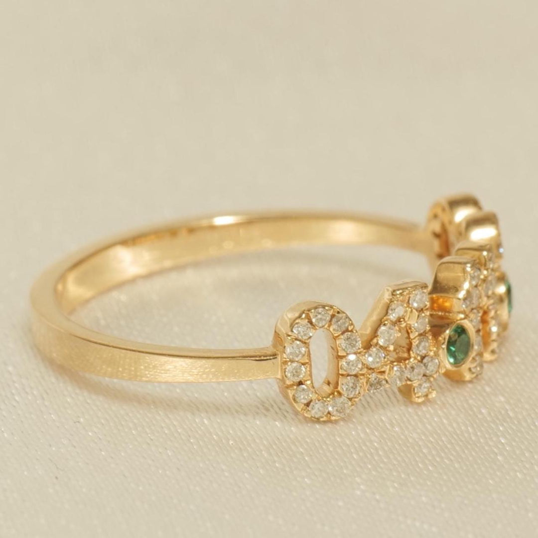 Persaonalized Date Diamond Ring , 14k Solid Gold Ring Statement Ring , Natural Diamonds , Gift For Her