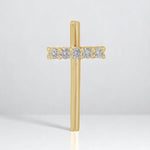 Load image into Gallery viewer, Diamond Cross Pendant, 14k Solid Gold, Natural Diamonds, Religious Jewelry With Adjustable Chain, Everyday Faith Necklace