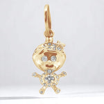 Load image into Gallery viewer, Teddy Diamond Charm Pendant, 14k Solid Gold, Natural Diamonds, Everyday Stackable Jewelry, Minimalist Necklace