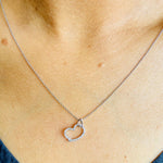 Load image into Gallery viewer, Diamond Heart Pendant Necklace, 14k Solid Gold, Natural Diamonds, Everyday Stackable Jewelry, Minimalist Stacking Pendant