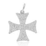 Load image into Gallery viewer, Diamond Cross Pendant, 14k Solid Gold, Natural Diamonds, Crusader Cross Necklace With Adjustable Chain, Everyday Minimalist Jewelry