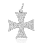 Load image into Gallery viewer, Diamond Cross Pendant, 14k Solid Gold, Natural Diamonds, Crusader Cross Necklace With Adjustable Chain, Everyday Minimalist Jewelry