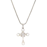 Load image into Gallery viewer, Diamond Cluster Cross Pendant, 14k Solid Gold, Natural Diamonds, Bottle Opener Necklace With Adjustable Chain, Everyday Minimalist Jewelry