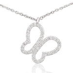 Load image into Gallery viewer, Butterfly Diamond Charm, 14k Solid Gold, Natural Diamonds, Stackable Animal Pendant, Everyday Jewelry, Open Wings Minimalist Jewelry