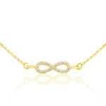 Load image into Gallery viewer, Infinity Charm Diamond Necklace, 14k Solid Gold, Natural Diamonds, Dainty Eternity Necklace, Minimalist Stacking Necklace, Gift For Her