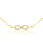 Load image into Gallery viewer, Infinity Charm Diamond Necklace, 14k Solid Gold, Natural Diamonds, Dainty Eternity Necklace, Minimalist Stacking Necklace, Gift For Her