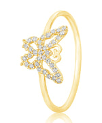 Load image into Gallery viewer, Butterfly Diamond Ring, 14k Solid Gold, Natural Diamonds, Animal Jewelry, Everyday Ring, Gift For Her