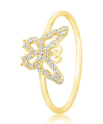 Load image into Gallery viewer, Butterfly Diamond Ring, 14k Solid Gold, Natural Diamonds, Animal Jewelry, Everyday Ring, Gift For Her