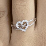 Load image into Gallery viewer, Heart Infinity Diamond Ring, 14k Solid Gold, Natural Diamonds, Promise Ring, , Everyday Stackable Jewelry Gift For Her