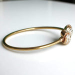 Load image into Gallery viewer, Love Knots Natural Diamond Open Cuff Bracelet: 14K Solid Gold Minimalistic Stackable Jewellery, Certified Jewelry