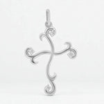 Load image into Gallery viewer, Diamond Cross Pendant, 14k Solid Gold, Natural Diamonds, Scroll Cross Necklace With Adjustable Chain, Everyday Minimalist Jewelry