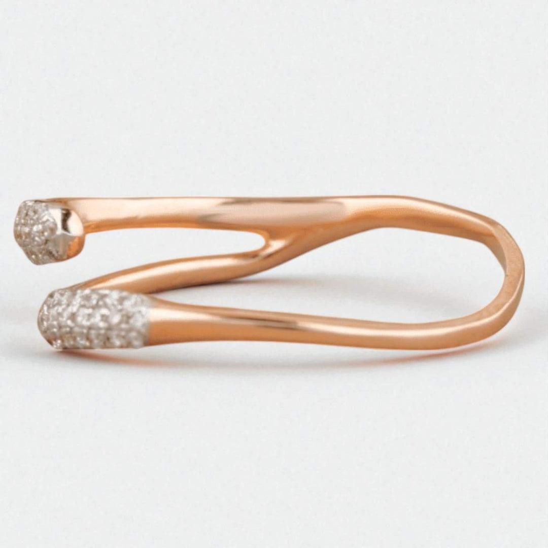 Diamond Cuff Ring, 14K Solid Gold, Promise Ring, Natural Diamonds, , Everyday Jewelry Gift For Her