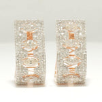 Load image into Gallery viewer, Marquise Diamond Huggie Earrings, 14k Solid Gold, Natural Diamonds, Halo Cocktail Jewelry, Geometric Statement Earrings, Wedding Huggies