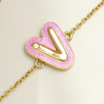 Load image into Gallery viewer, Personalized Initial Enamel Chain Bracelet, 14k Solid Gold, Natural Diamonds, Stacking Everyday Custom Jewelry, Letter Minimalistic Charm