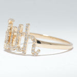 Load image into Gallery viewer, Faith Script Diamond Ring, 14K Solid Gold, Natural Diamonds, Statement Inspirational Jewelry, Word Name Ring, Personalized Minimalistic Band