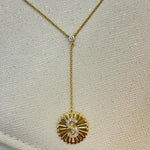 Load image into Gallery viewer, Personalized Initial Lariat Diamond Necklace, 14k Solid Gold, Natural Diamonds, Custom Minimalist Jewelry, Stacking Disc Letter Necklace