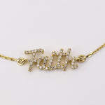 Load image into Gallery viewer, Faith Diamond Chain Bracelet, 14k Solid Gold, Natural Diamond, Inspirational Jewelry, Handcrafted Everyday Chain, Word Minimalistic Bracelet