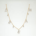 Load image into Gallery viewer, Dream Diamond Charm Necklace, 14k Solid Gold, Natural Diamonds, Affirmation Drop Necklace, Stackable Everyday Chain, Bezel Drop Jewelry