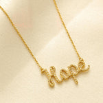 Load image into Gallery viewer, Hope Word Diamond Pendant Necklace, 14k Solid Gold, Natural Diamonds, Script Letter Affirmation Chain Necklace, Stackable Everyday Jewelry