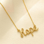 Load image into Gallery viewer, Hope Word Diamond Pendant Necklace, 14k Solid Gold, Natural Diamonds, Script Letter Affirmation Chain  Necklace, Stackable Everyday Jewelry