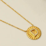 Load image into Gallery viewer, Personalized Initial Medallion Necklace, 14k Solid Gold, Natural Diamond, Custom Jewelry, Minimalist Stacking Necklace, Gift For Her