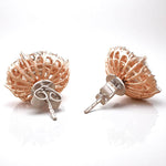 Load image into Gallery viewer, Oval Cluster Diamond Stud, 14k Solid Gold, Natural Diamonds, Marquise Floral Halo Earrings, Illusion Cocktail Studs, Statement Jewelry