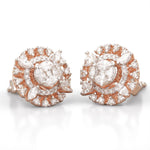 Load image into Gallery viewer, Oval Cluster Diamond Stud, 14k Solid Gold, Natural Diamonds, Marquise Floral Halo Earrings, Illusion Cocktail Studs, Statement Jewelry