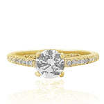 Load image into Gallery viewer, Round Solitaire Diamond Ring, 14K Solid Gold Engagement Ring, Natural Diamonds, Gift For Her