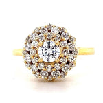 Load image into Gallery viewer, Floral Solitaire Engagement Ring, 14k Solid Gold, Natural Diamonds, Wedding Ring, Bridal Jewelry, Gift For Her