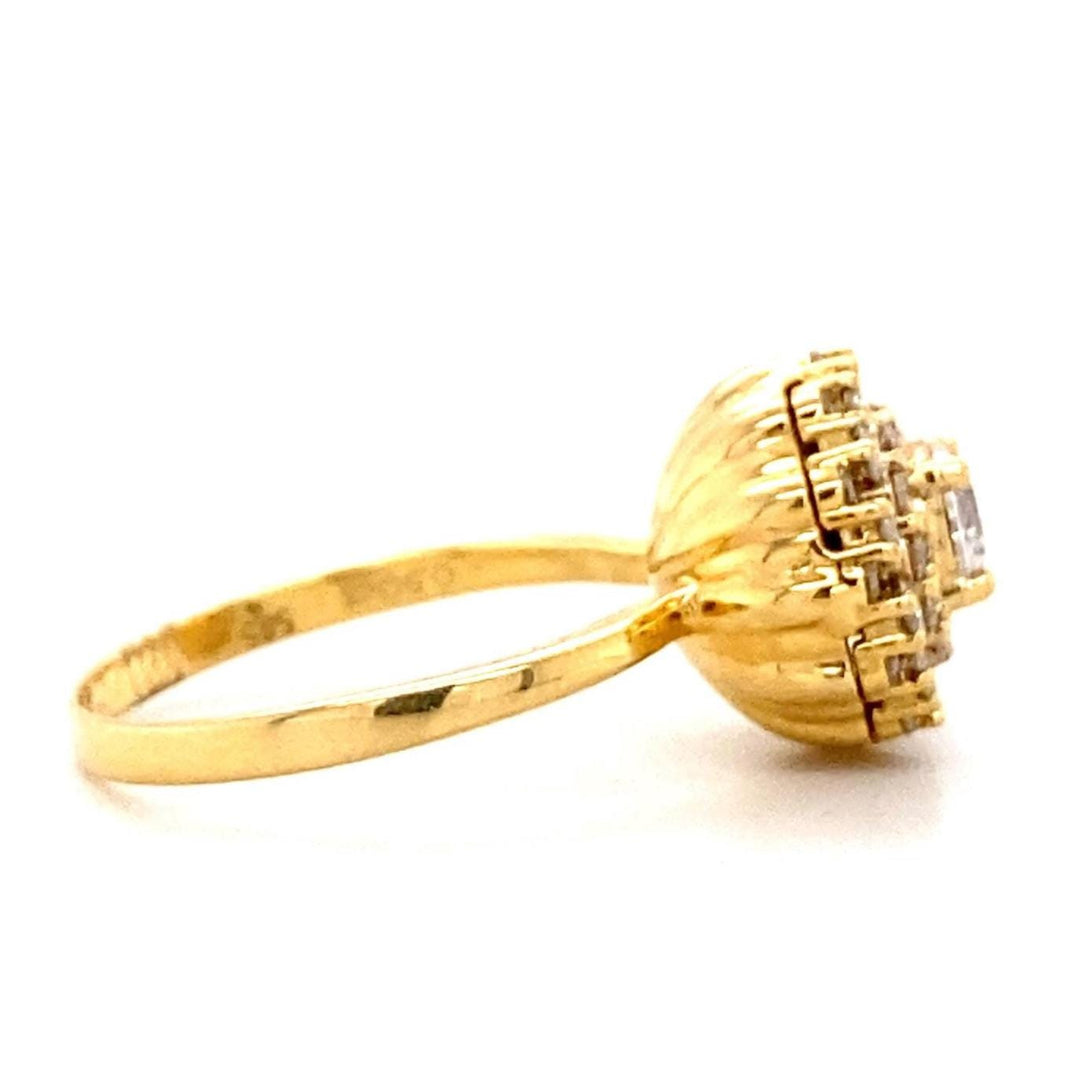 Floral Solitaire Engagement Ring, 14k Solid Gold, Natural Diamonds, Wedding Ring, Bridal Jewelry, Gift For Her