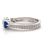 Load image into Gallery viewer, Solitaire Blue Sapphire Diamond Ring, Monica's Ring from F.R.I.E.N.D.S, 14K Solid Gold, Natural Diamonds, Gemstone Jewelry, Gift for her