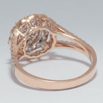 Load image into Gallery viewer, Flower Solitaire Cluster Diamond Ring, 14K Solid Gold, Natural Diamonds, Double Halo Engagement Ring, Statement Bridal Jewelry, Gift For Her