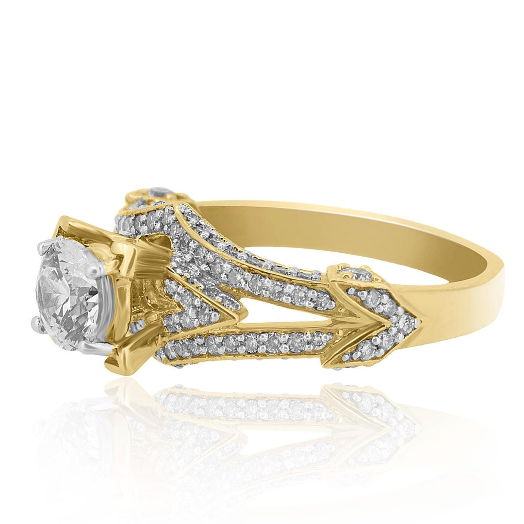 Round Solitaire Diamond Ring, Engagement Ring, 14k Solid Gold, Natural Diamonds, Wedding Bridal Jewelry, Gift For Her