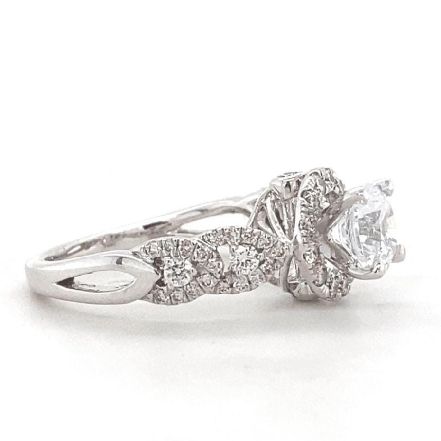 Round Solitaire Diamond Ring, 14k Solid Gold, Engagement Ring, Natural Diamonds, Bridal Wedding Jewelry, Gift For Her