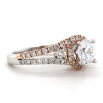 Load image into Gallery viewer, Round Solitaire Diamond Ring, 14K Solid Gold Engagement Ring, Dual Tone, Split Shank, Natural Diamonds, Gift For Her