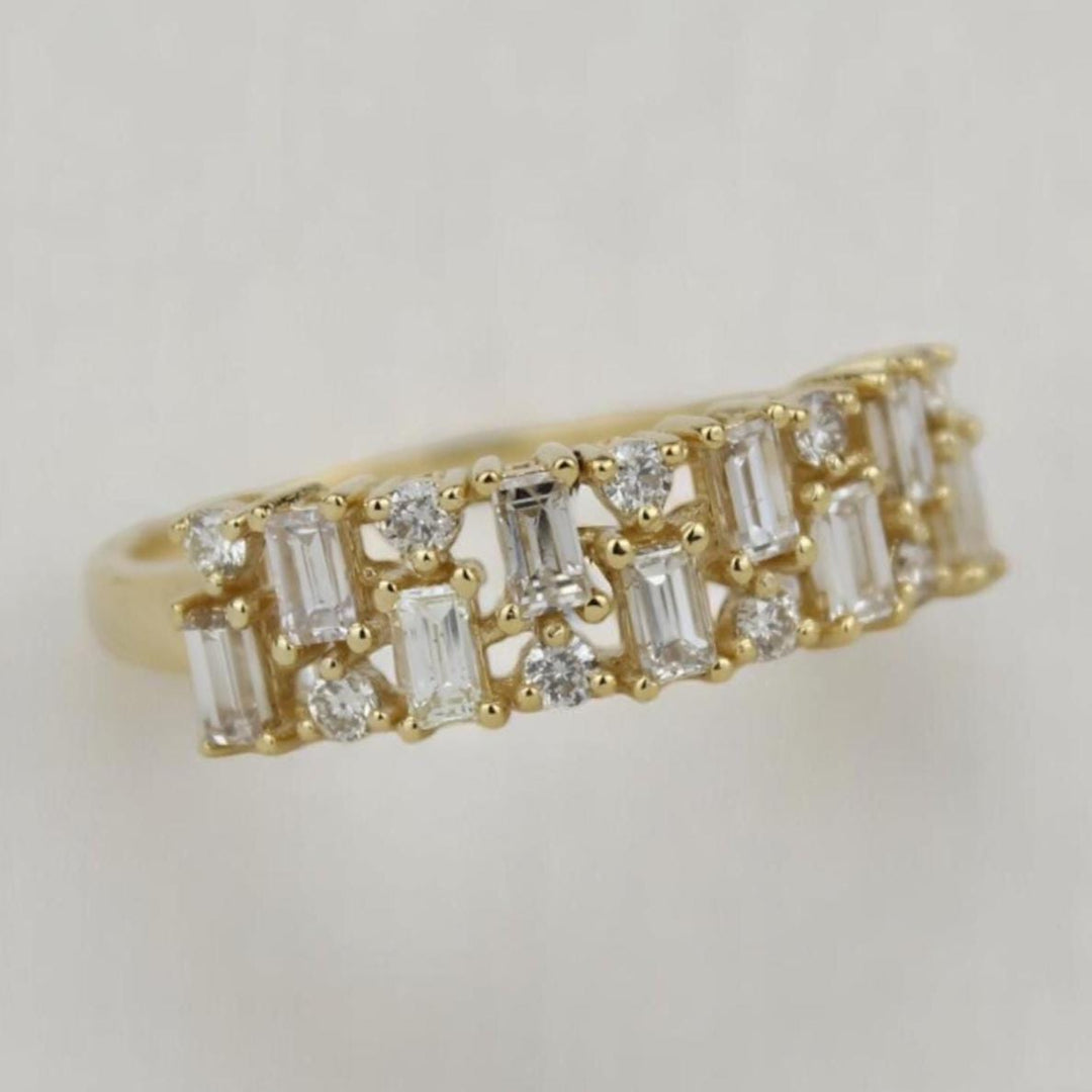 Baguette Diamond Wedding Band, Eternity Wedding Ring, 14k Solid Gold, Natural Diamonds, Stackng Proposal Ring, Statement Ring, Gift For Her