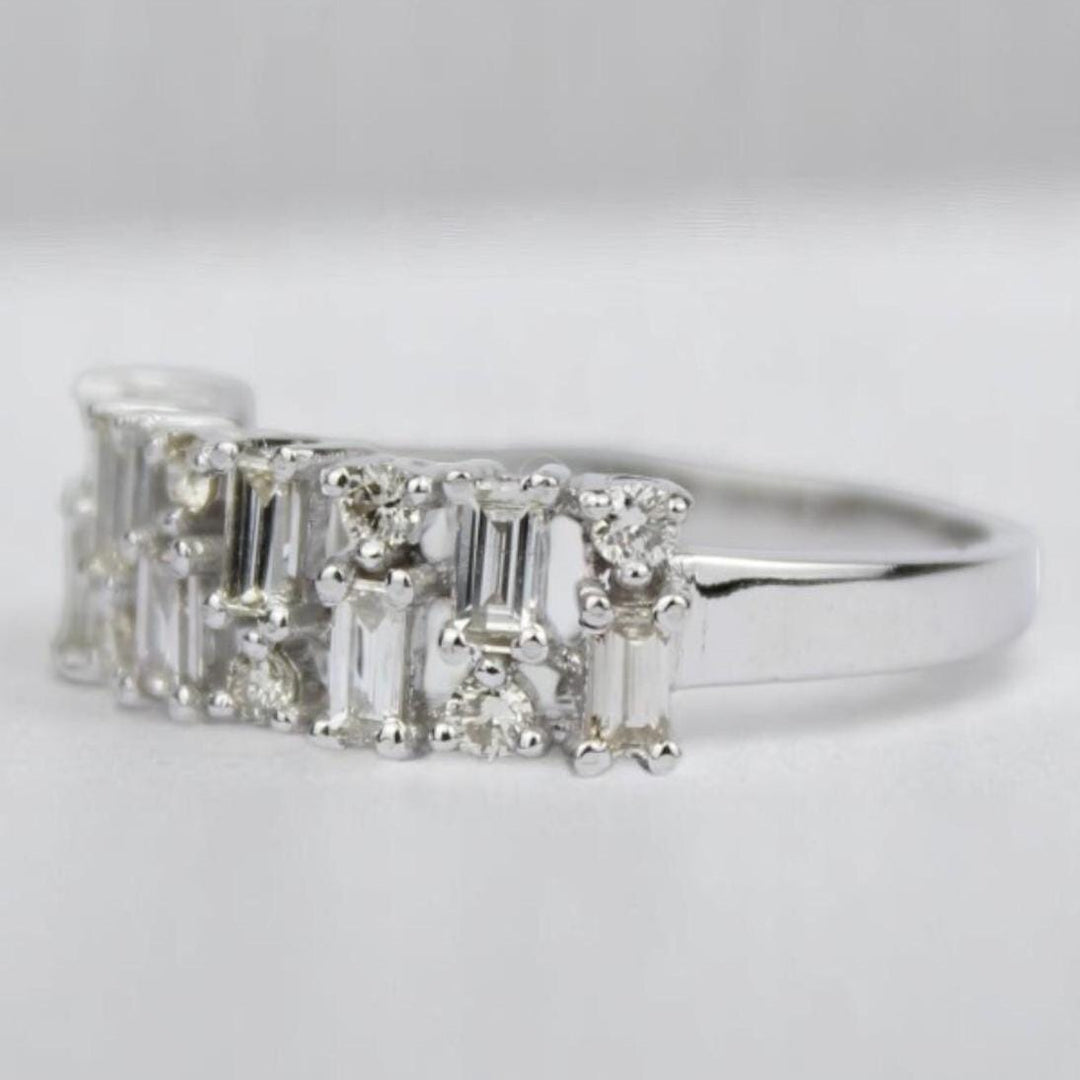 Baguette Diamond Wedding Band, Eternity Wedding Ring, 14k Solid Gold, Natural Diamonds, Stackng Proposal Ring, Statement Ring, Gift For Her